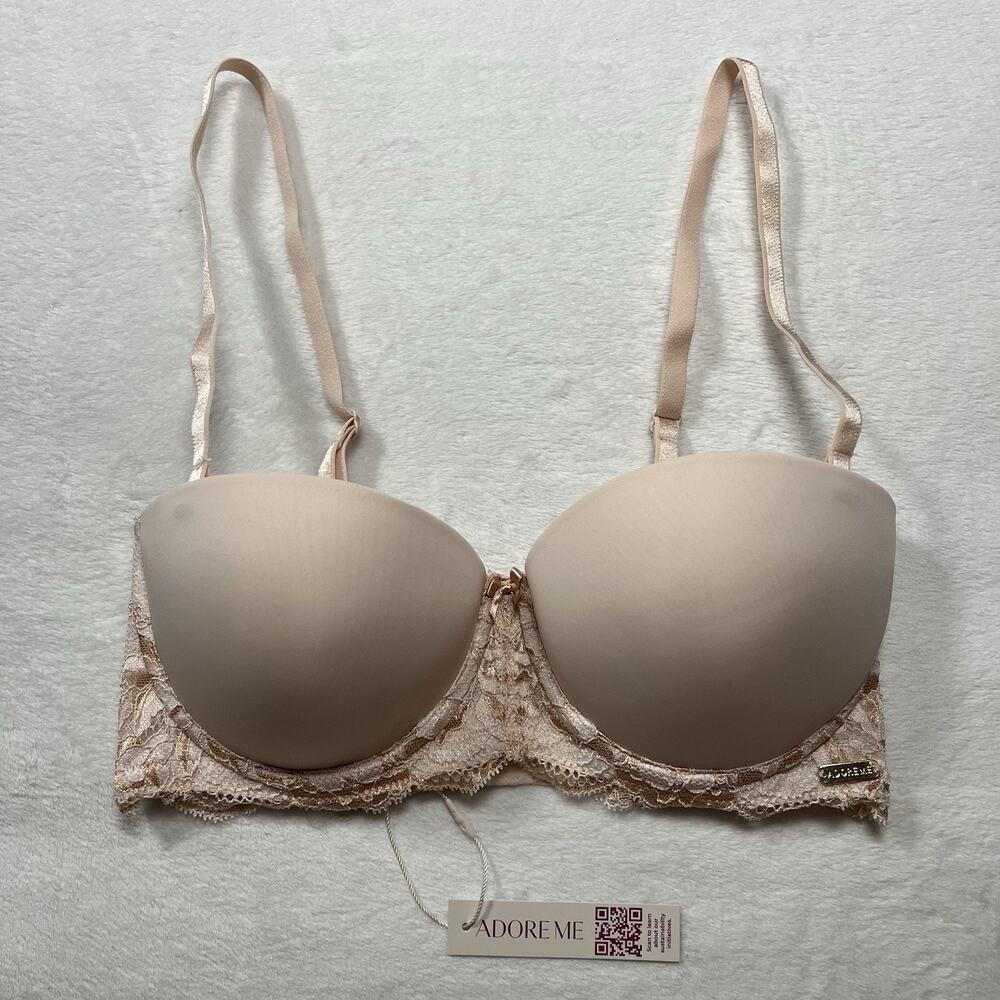 Adore Me Women's PeachBlush Cream Lace Bra Size 32D NWT